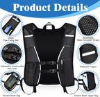 Lightweight Running Hydration Vest – Breathable Trail Running Pack, Black