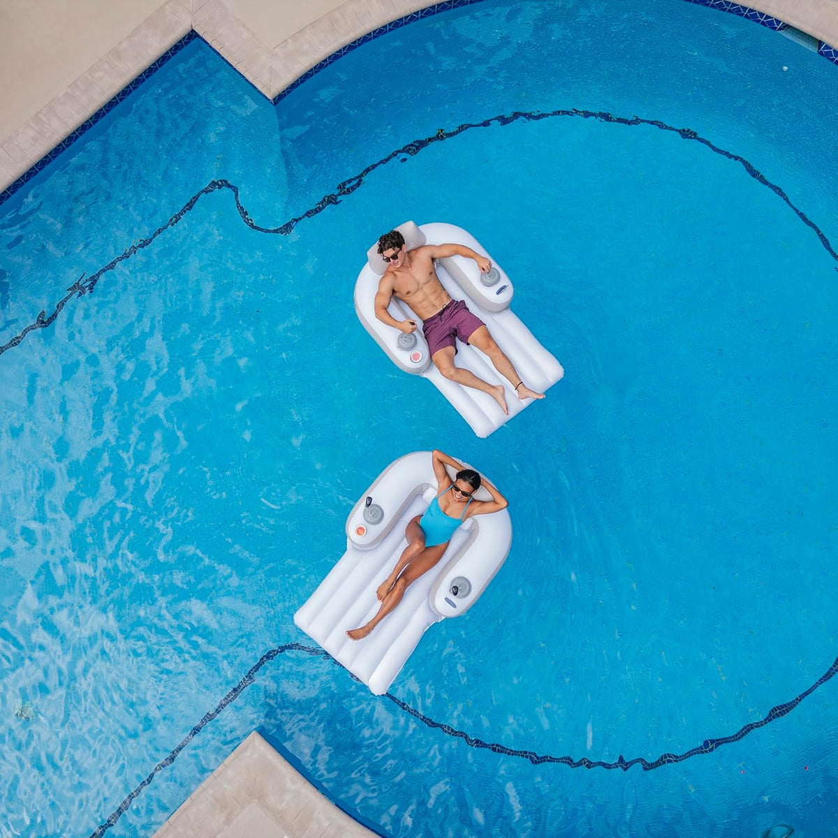 Motorized Pool Lounger Float | 360° Electric Inflatable Chair with Cupholder MY MODERN MART