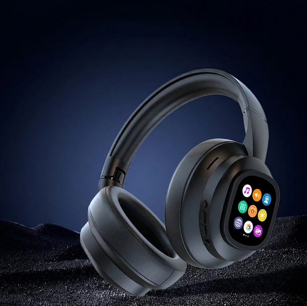 Wireless Bluetooth headphones with AI translation and LED screen