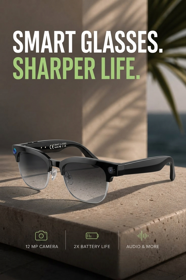 Smart glasses with built-in 4K camera