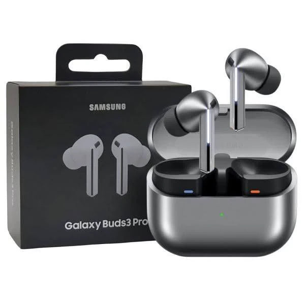 Samsung Galaxy Buds3 Pro wireless earbuds with charging case