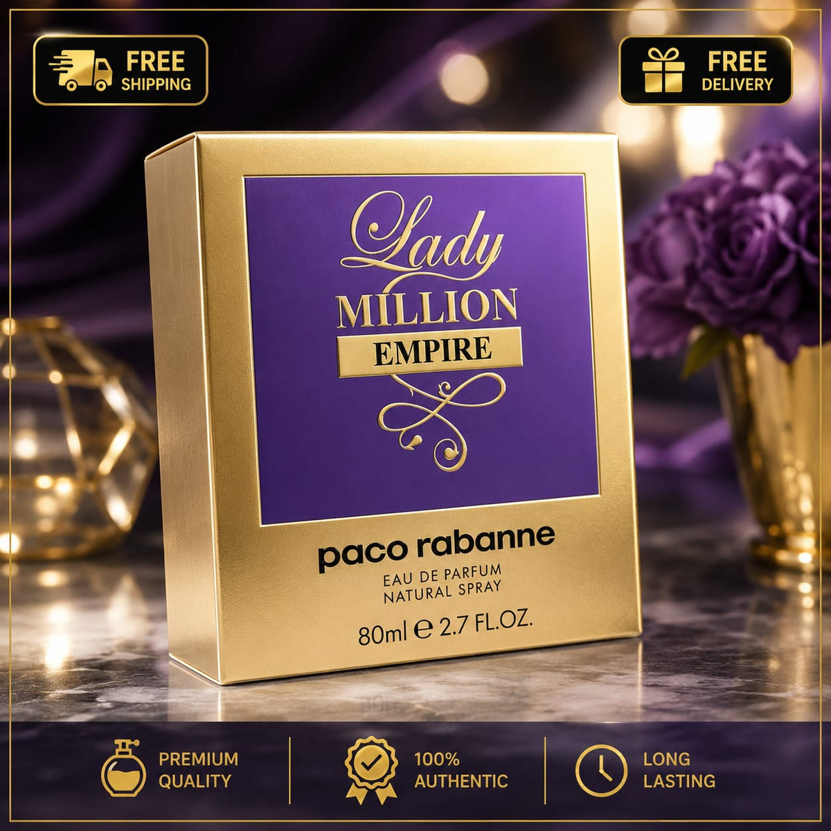 Rabanne Lady Million Empire Eau de Parfum for Women 80ml (2.7 fl oz) MY MODERN MART