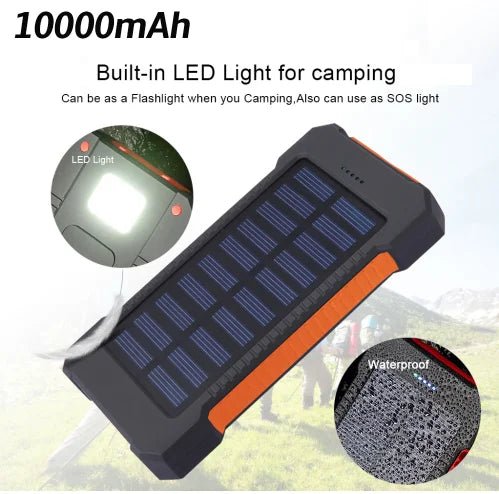 Waterproof Solar Charging 10000mAh Battery Backup My Modern Mart