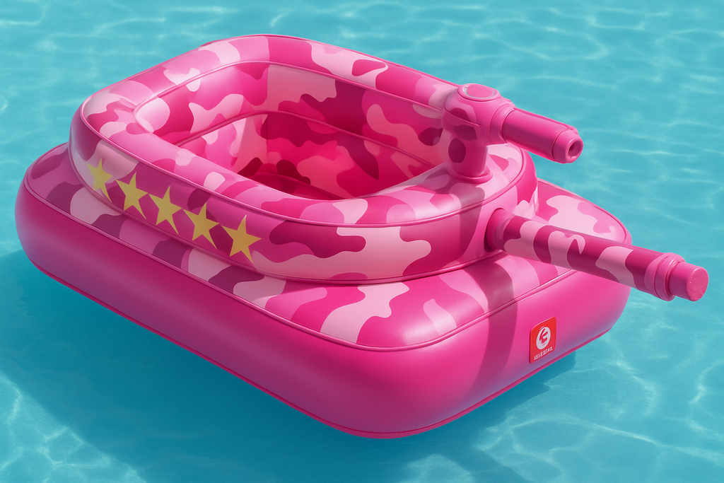 Inflatable Tank Pool Float with Water Cannon – Kids Ride-On Squirt Toy
