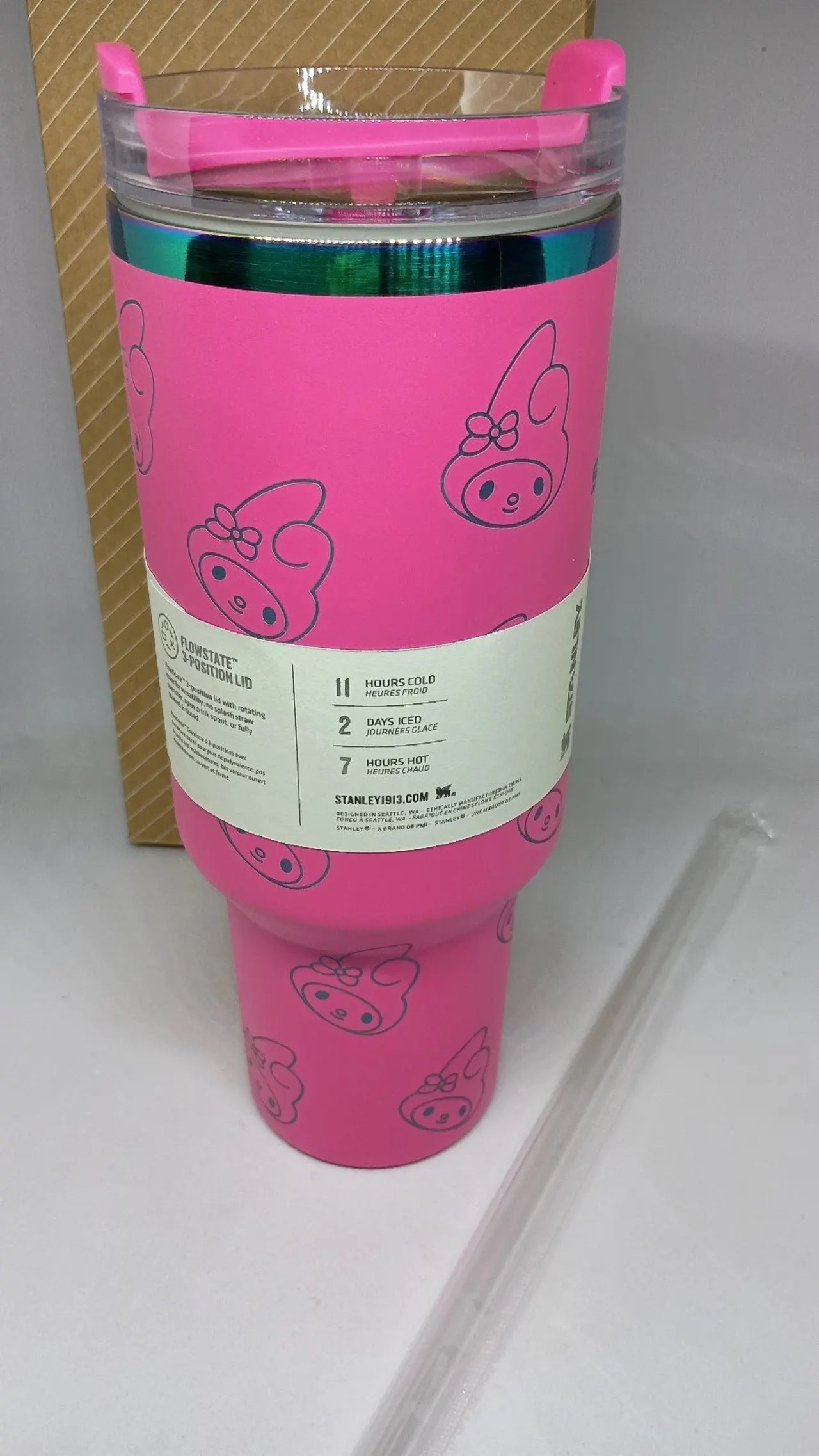 Stanley x Sanrio My Melody 40oz Quencher H2.0 Tumbler – Hot Pink